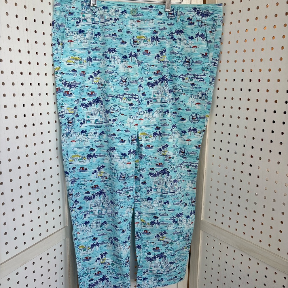 Talbots Light Blue Nautical Print Chinos